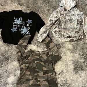 Kids Camouflage and Star Print Tops Set